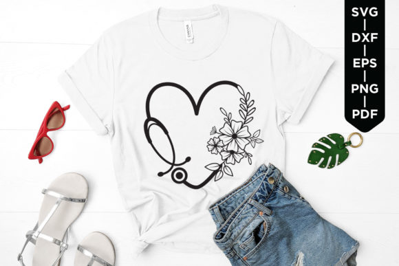 Floral Stethoscope, Nurse SVG: Graphics for Crafts