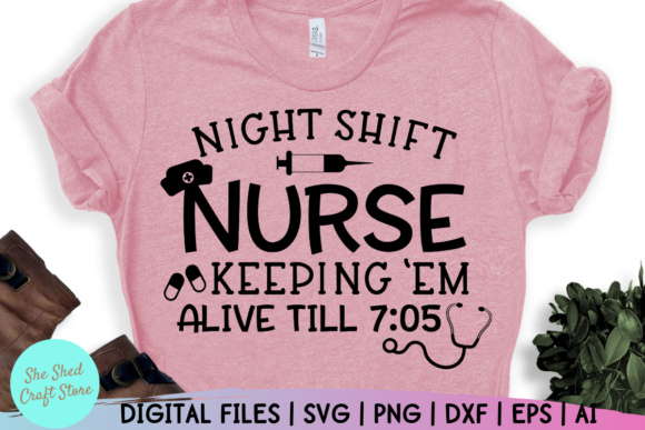 Night Shift Nurse SVG for Crafts and Graphics