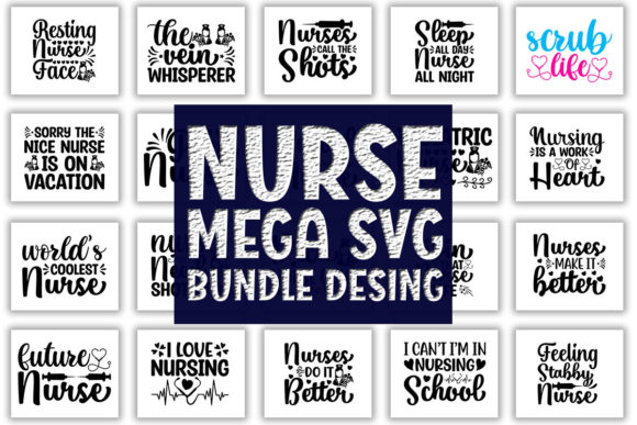 Nurse Mega Svg Bundle Design: Graphics for Crafts