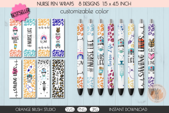 Pen Wrap Nurse SVG Bundle: Graphics for Crafts Projects